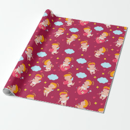 Cute Cupid Valentines Mönster Presentpapper