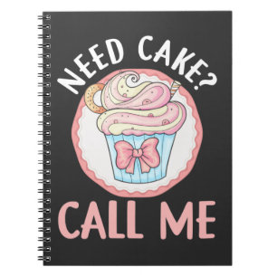 Cute Cupkaka Baker Humor Bakery-bakgaffel Anteckningsbok