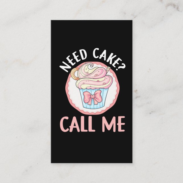 Cute Cupkaka Baker Humor Bakery-bakgaffel Visitkort (Framsida)