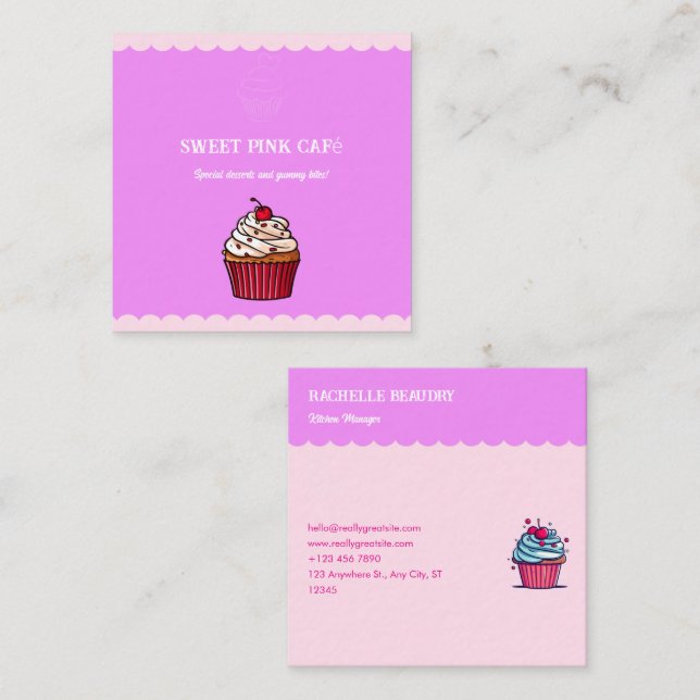 Cute Cupkaka Bakery Sweet & Roligt Pastry Chef (Fram/baksida)