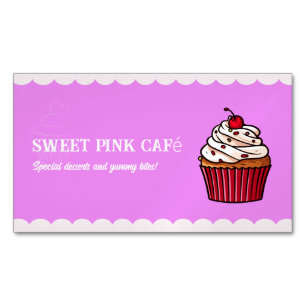 Cute Cupkaka Bakery Sweet & Roligt Pastry Chef Magnetiska Visitkort