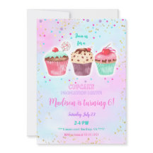 Cute Cupkaka Birthday-inbjudan