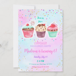 Cute Cupkaka Birthday-inbjudan Inbjudningar