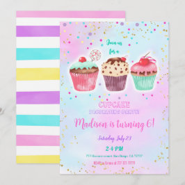 Cute Cupkaka Birthday-inbjudan Inbjudningar