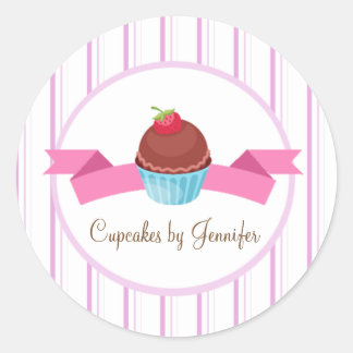 CUTE Cupkaka Business Label Round Sticker Runt Klistermärke
