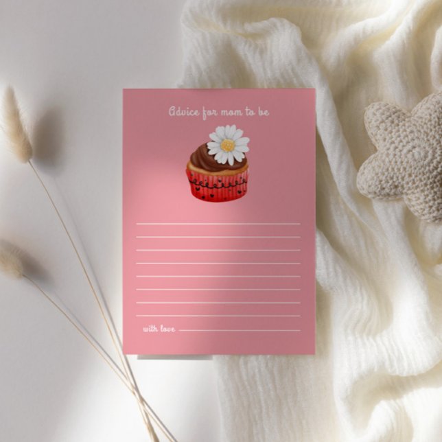 Cute Cupkaka Flowers Baby Shower Adapter for Mamma Tilläggskort (Skapare uppladdad)