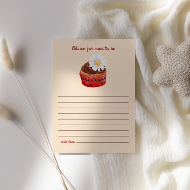 Cute Cupkaka Flowers Baby Shower Adapter for Mamma Tilläggskort (Skapare uppladdad)