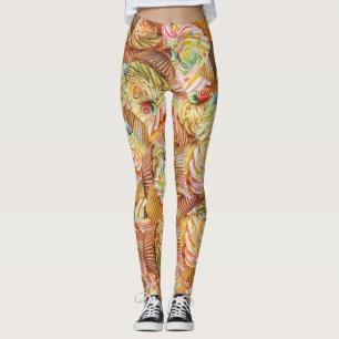 Cute Cupkaka Mönster, Cupkaka Background Mönster Leggings