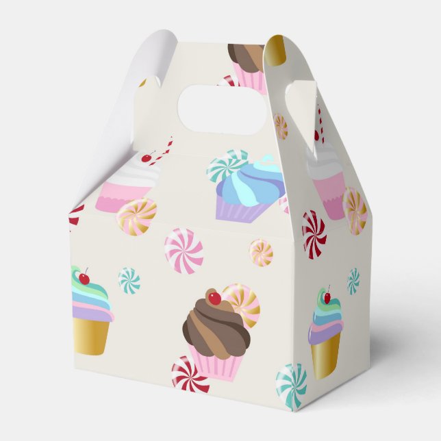 Cute Cupkaka och Candy Mönster för Födelsedagsfest Presentaskar (Baksidan Sidan)