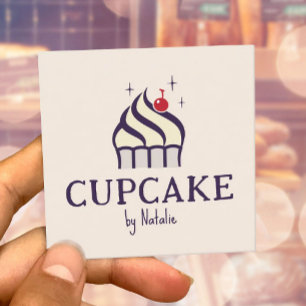 Cute Cupkaka Pastry Chef Homemade Bakery Fyrkantigt Visitkort