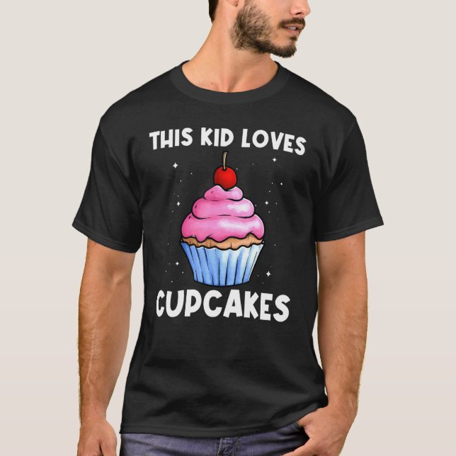 Cute Cuptårta För barn Boys Baker Baking Cuptårta T Shirt (Framsida)