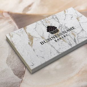 Cute Cuptårta Home Bakery Modern Marble Visitkort