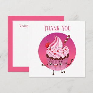 Cute cuptårtförsäljare eller bagare tack kort