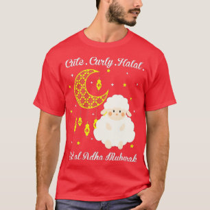 Cute Curly Halal Sheep Eid al-Adha Mubarak Muslim T Shirt