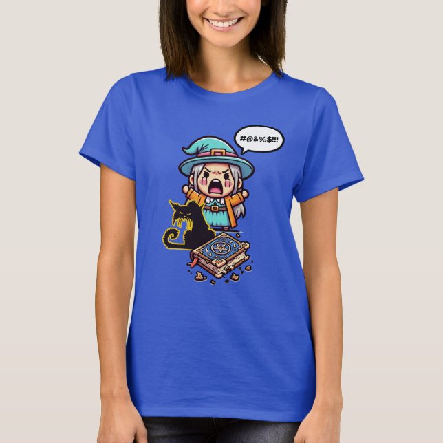 Cute Cursing Witch T Shirt (Framsida)