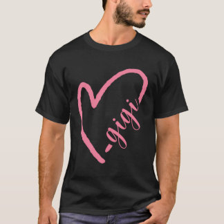 Cute Cursive Heart Grandma Gigi T Shirt