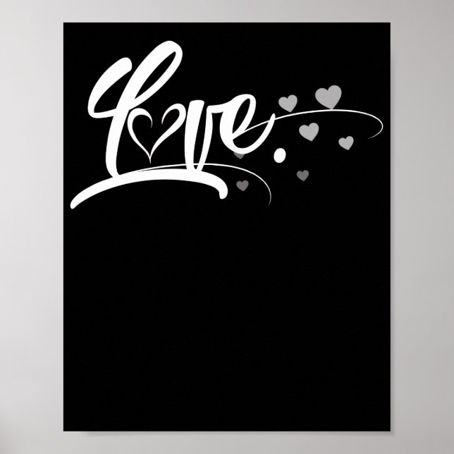 Cute Cursive Kärlek Red Valentines day Red Poster (Framsidan)