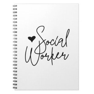 Cute Cursive Social Worker Anteckningsbok