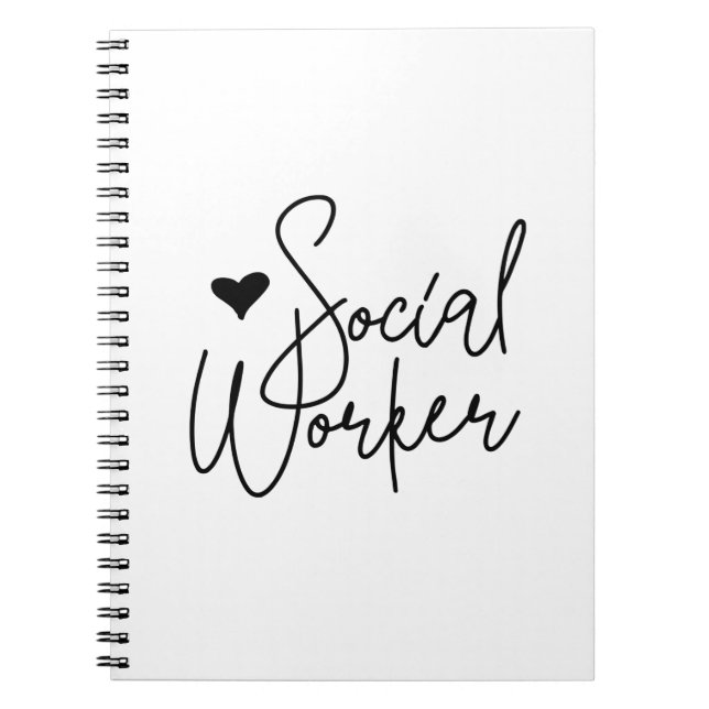 Cute Cursive Social Worker Anteckningsbok (Framsidan)