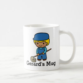 Cute Custodian med mop Kaffemugg