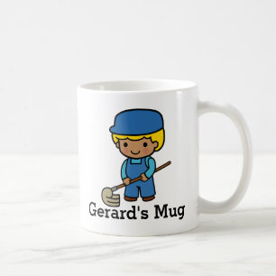Cute Custodian med mop Kaffemugg