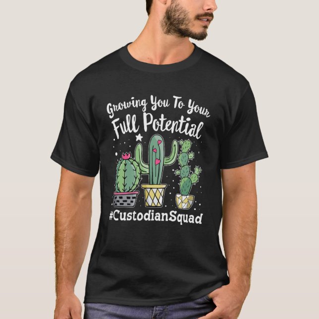 Cute Custodian Squad Apprecition Week back T Shirt (Framsida)