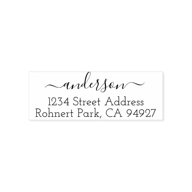 Cute Custom Address Stamp With Script Font Självfärgande Stämpel (Design)