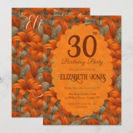 Cute Custom Lilies Themed Girl’S Birthday Inbjudningar