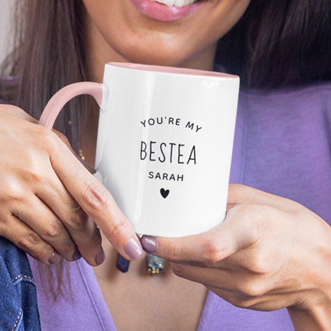 Cute Custom Name Bestea Galentine Best Friend Roli Mugg (Skapare uppladdad)