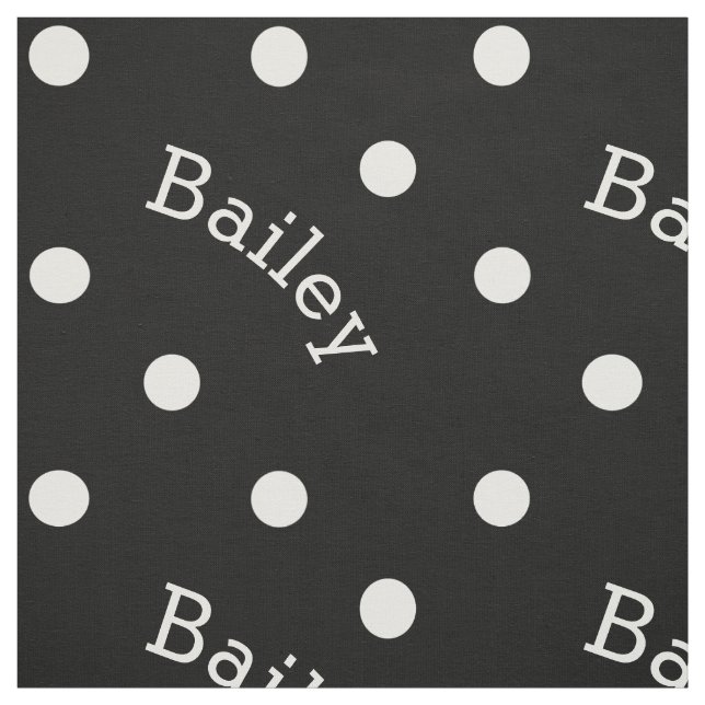 Cute Custom Name Black and White Polka Dot Tyg (Provkarta)