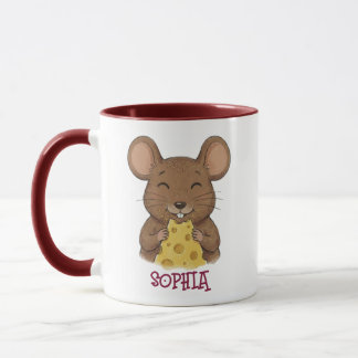 Cute Custom Name Mouse Woodland Animal Kids Mugg