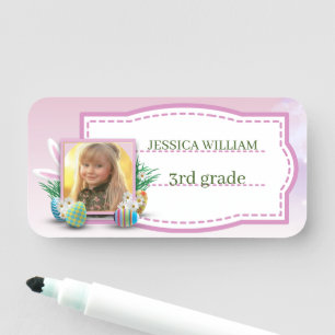 Cute Custom Name och Photo 3rd Klass Namnbricka