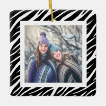 Cute Custom Name Photo Black White Zebra jul