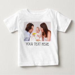 Cute Custom Photo & Name Text White T Shirt