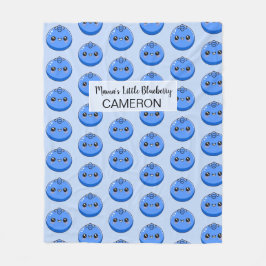 Cute Customizable Kawaii Blueberry Blue Fleecefilt