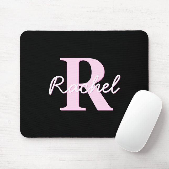 Cute Customizable Monogram | Light Pink & Black Musmatta (Med mus)