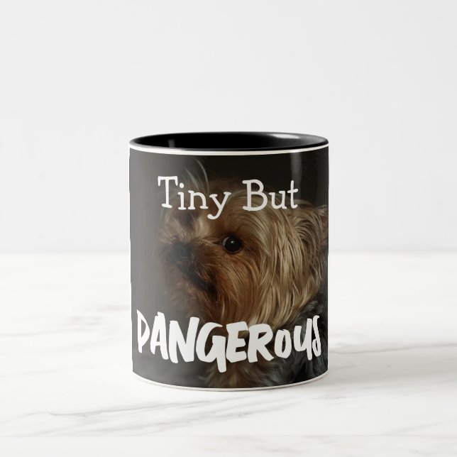 Cute Customizable Personalized Terrier Dog Mom Pet Två-Tonad Mugg (Center)
