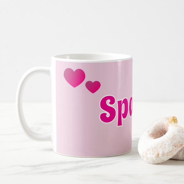 Cute Customizable Pink Playful Dog Cat Pet  Kaffemugg (Med munk)