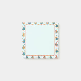 Cute Customizable Robot Print Post-it Block