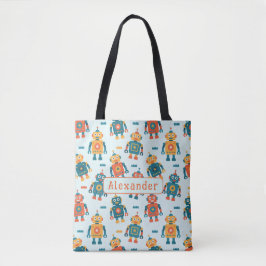 Cute Customizable Robot Print Tygkasse
