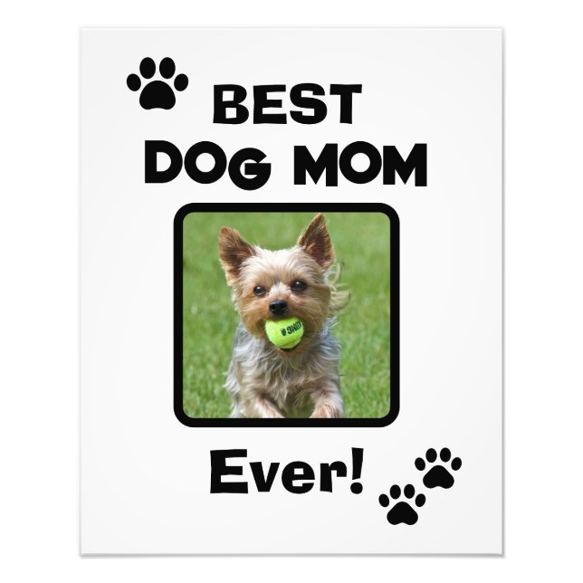 Cute Customize Best Pet Dog Cat Mom Mum Ever Fototryck (Framsidan)