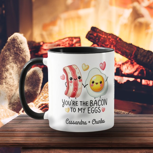 Cute Customized Par ’Bacon to My Eggs’ Mugg (Cute Customized Couples "Bacon to My Eggs" Mug)