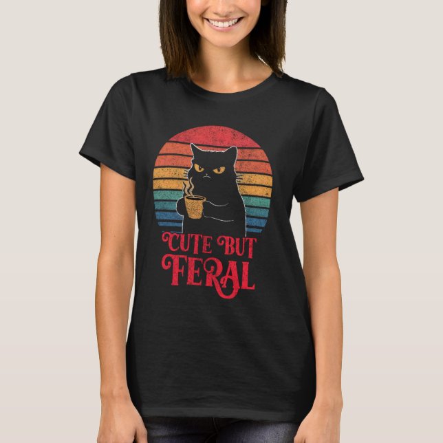 Cute Cute Cute Cute, men Feral Coffe Älskare, desi T Shirt (Framsida)