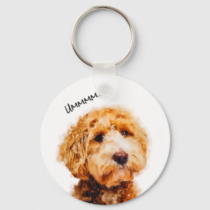 Cute Cute Pudel Hund Mönster Nyckelring