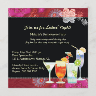Cute Cute Rosa Bachelorette Inbjudningar