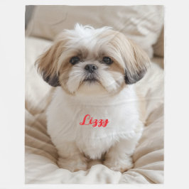 Cute Cute Shih Tzu Personlig Fleecefilt