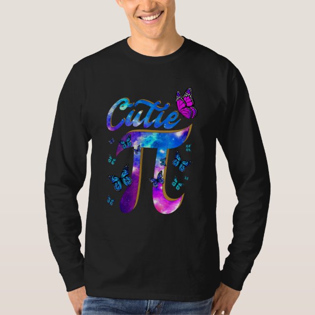 Cute & Cutie Pi Math Paj Butterfly Adsible Math T Shirt (Framsida)