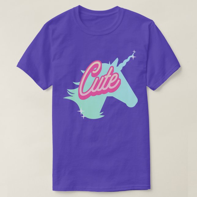 Cute Cutie Unicorn T Shirt (Design framsida)
