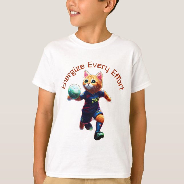 Cute Cyberpunk Cat Soccer Player T Shirt (Framsida)
