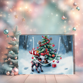 Cute Cyberpunk Reindeer med Julgran